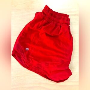Lululemon size 6 hottie hot shorts, tall red